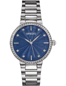 GREGIO Linda Crystals - GR240012, Silver case with Stainless Steel Bracelet
