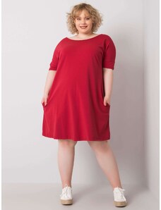 Fashionhunters Loose burgundy dress of larger size