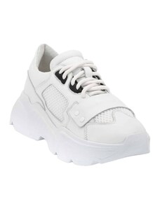 Fenomilano Γυναικεία Δερμάτινα Λευκά Sneakers (2108 White)