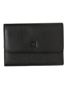 Γυναικείο πορτοφόλι μεσαίο με κούμπωμα Hexagona σε μαύρο δέρμα BVS238NS - 227280-01