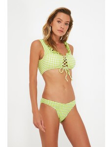 Trendyol Bikini Bottom - Πράσινο - Καρό