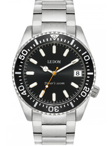 LE DOM Diver's - LD.1490-7, Silver case with Stainless Steel Bracelet
