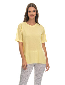 BELTIPO Γυναικείο μπλουζάκι oversize με πλαινό άνοιγμα