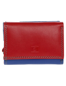 Δερμάτινο πορτοφόλι μικρό μέγεθος Lavor 1-3685-Κόκκινο/Μπλε