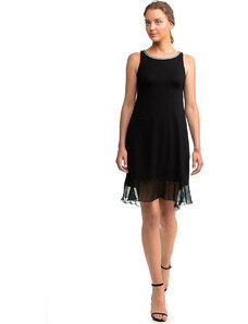 Vamp γυναικείο φόρεμα μαύρο viscose regular fit 14515