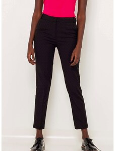 Μαύρο παντελόνι με σχέδια σε ίσια εφαρμογή CAMAIEU - Γυναικεία