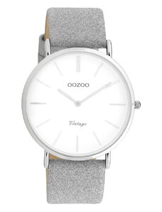OOZOO Vintage - C20145, Silver case with Grey Leather Strap