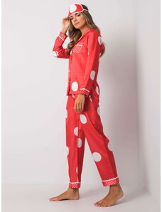 Fashionhunters Κόκκινες πιτζάμες με πουά
