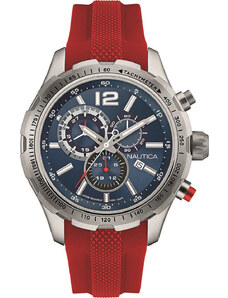 NAUTICA NST 30 - NAP30LE03 Silver case with Red Rubber Strap