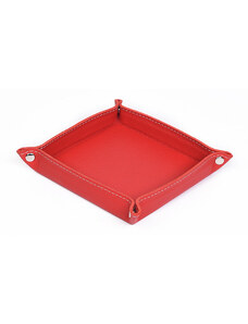 BagCity Τετράγωνος δίσκος για μικροαντικείμενα σε κόκκινο δέρμα SQT06RE - 1002-06
