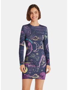 Μωβ Μπλε Γυναίκες Φόρεμα με Θήκη με Σχέδια Desigual Soul Galax - Γυναίκες
