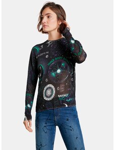 Μαύρο πουλόβερ με σχέδια Desigual Toronto - Γυναίκες