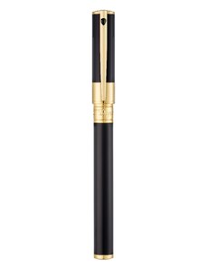 S.T. DUPONT D-INITIAL FOUNTAIN PEN Πένα Ατσάλι & Χρυσό χρώμα Μαύρο -