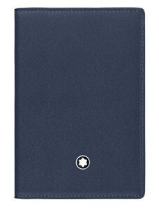 Montblanc Meisterstück Navy Blue Buisness Card Holder Μπλε Δερμάτινη Καρτοθήκη -