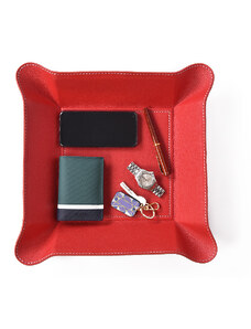 Bagcity Δίσκος μεγάλος για μικροαντικείμενα σε κόκκινο δέρμα για το σπίτι ή το γραφείο SDL18RE - 1019-06