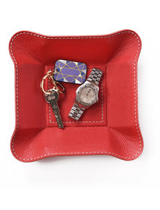 Bagcity Δίσκος μικρός για μικροαντικείμενα σε κόκκινο δέρμα για το σπίτι ή το γραφείο SDI06RE - 1017-06