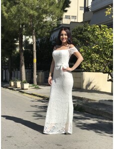 Amorada Φόρεμα μάξι δαντέλα "Matilda" λευκό