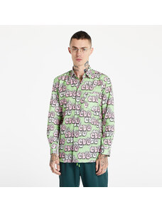 Ανδρικά πουκάμισα Comme des Garçons SHIRT x KAWS Mens Shirt Woven Green/ Pink