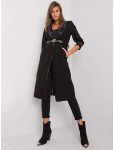 Fashionhunters Μαύρο παλτό χωρίς κούμπωμα