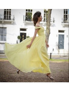 FOREVER UNIQUE Κίτρινο Μακρύ Φόρεμα Με Τονισμένο Μπούστο ΚΙΤΡΙΝΟ