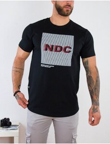 NDC Everbest ανδρικό μαύρο T-shirt με τύπωμα 212913C