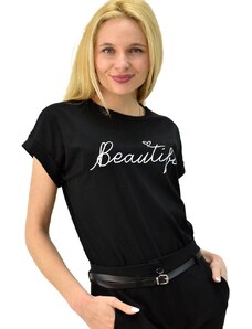 First Woman Γυναικείο T-shirt με τύπωμα beautiful