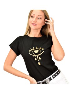 First Woman Γυναικείο T-shirt με τύπωμα μάτι