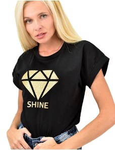 First Woman Γυναικείο T-Shirt με τύπωμα shine