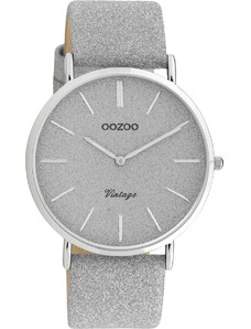 OOZOO Vintage - C20160, Silver case with Silver Leather Strap