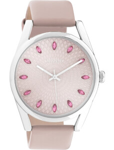 OOZOO Timepieces - C10816, Silver case with Pink Leather Strap