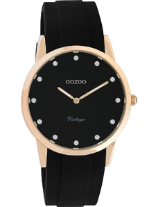 OOZOO Vintage - C20179, Rose Gold case with Black Rubber Strap