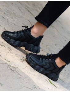 INSHOES Γυναικεία sneakers με δίχρωμη σόλα Μαύρο