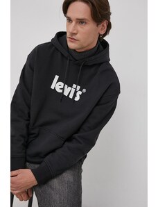 Βαμβακερή μπλούζα Levi's ανδρική, χρώμα: μαύρο
