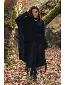 Petra Store Φούστα μαύρη με lurex και τούλι