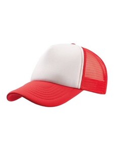 Atlantis Rapper 847 Πεντάφυλλο Καπέλο Trucker Τζόκεϊ 100% πολυέστερ, Χρώμα WHITE/RED, Μέγεθος One Size