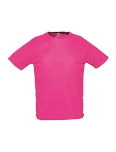 Sol's Sporty 11939 Unisex t-shirt Polyester Δίχτυ 140 γρ. 100% πολυέστερ, Χρώμα NEON PINK 2-129, Μέγεθος L