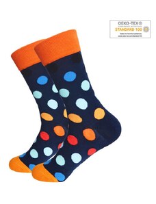 OEM Unisex βαμβακερές κάλτσες με πολύχρωμες βούλες multicolor