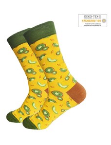 OEM Κίτρινες κάλτσες με σχέδιο ακτινίδια από οργανικό βαμβάκι yellow
