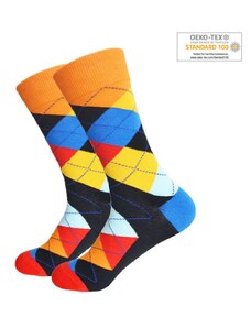 OEM Unisex βαμβακερές κάλτσες με καρό σχέδιο multicolor