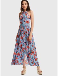 OEM Μακρύ φόρεμα με παρτούς ώμους και φλοράλ μοτίβα floral