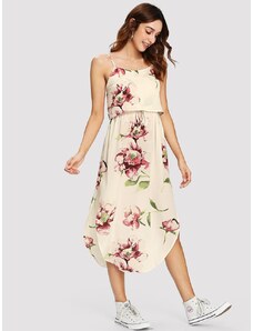 OEM Όμορφο μακρύ φόρεμα με φλοράλ μοτίβα floral