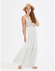 OEM Δροσερό λευκό φόρεμα με μπόχο στοιχεία white