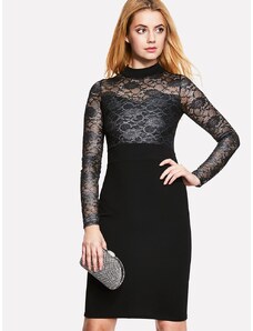 OEM Εντυπωσιακό μαύρο φόρεμα με δαντέλα black