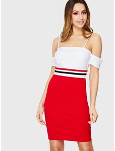 OEM Κομψό κόκκινο-λευκό κοντό φόρεμα red
