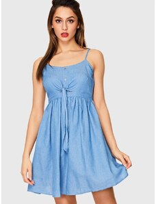 OEM Μπλε κοντό φόρεμα με δέσιμο στο στήθος blue