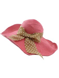 OEM Ψάθινο καπέλο XXL με κορδέλα pink-nude