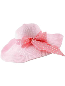 OEM Ψάθινο καπέλο XXL με κορδέλα pink