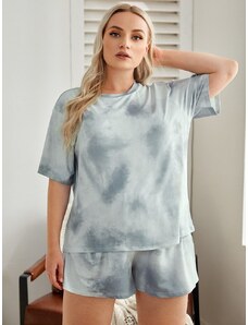 OEM Plus size, Γκρι tie dye σετ πιτζάμες grey