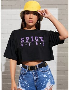 OEM Κοντό μαύρο μπλουζάκι spicy girl black