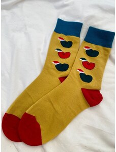 Forebelle Collection Κάλτσες Ψηλές Χριστουγεννιάτικες Μουσταρδί - Santa Sock Me